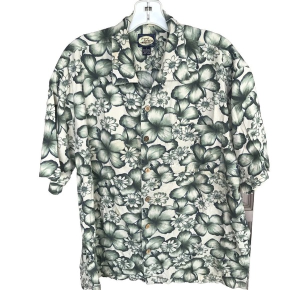 Tommy Bahama Original Fit Mens Button Up Hawaiian Shirt-Size L Rayon/Cotton - Picture 1 of 8
